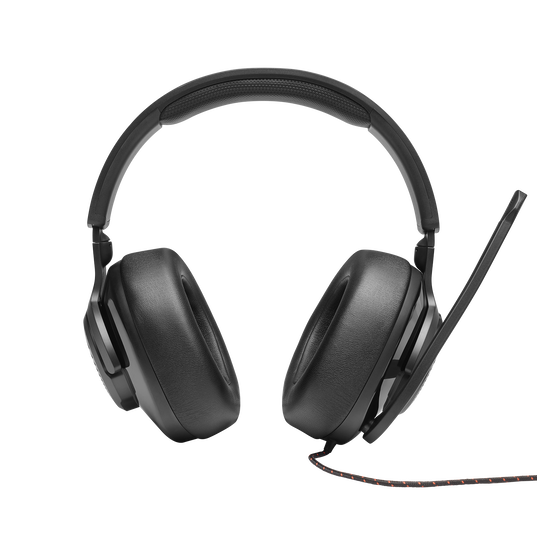 JBL Quantum 300 - Black - Hybrid wired over-ear PC gaming headset with flip-up mic - Front